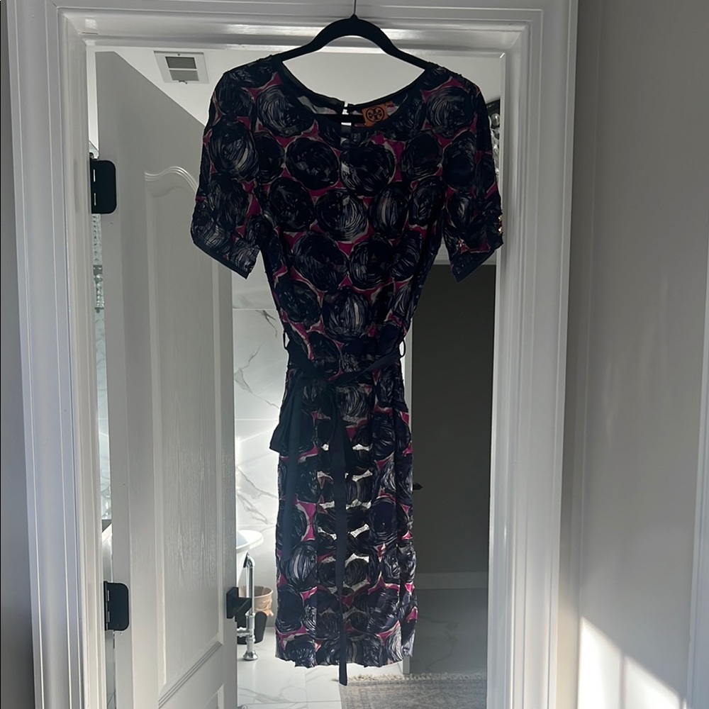 Tory Burch Blue Chiffon Midi Dress for Work